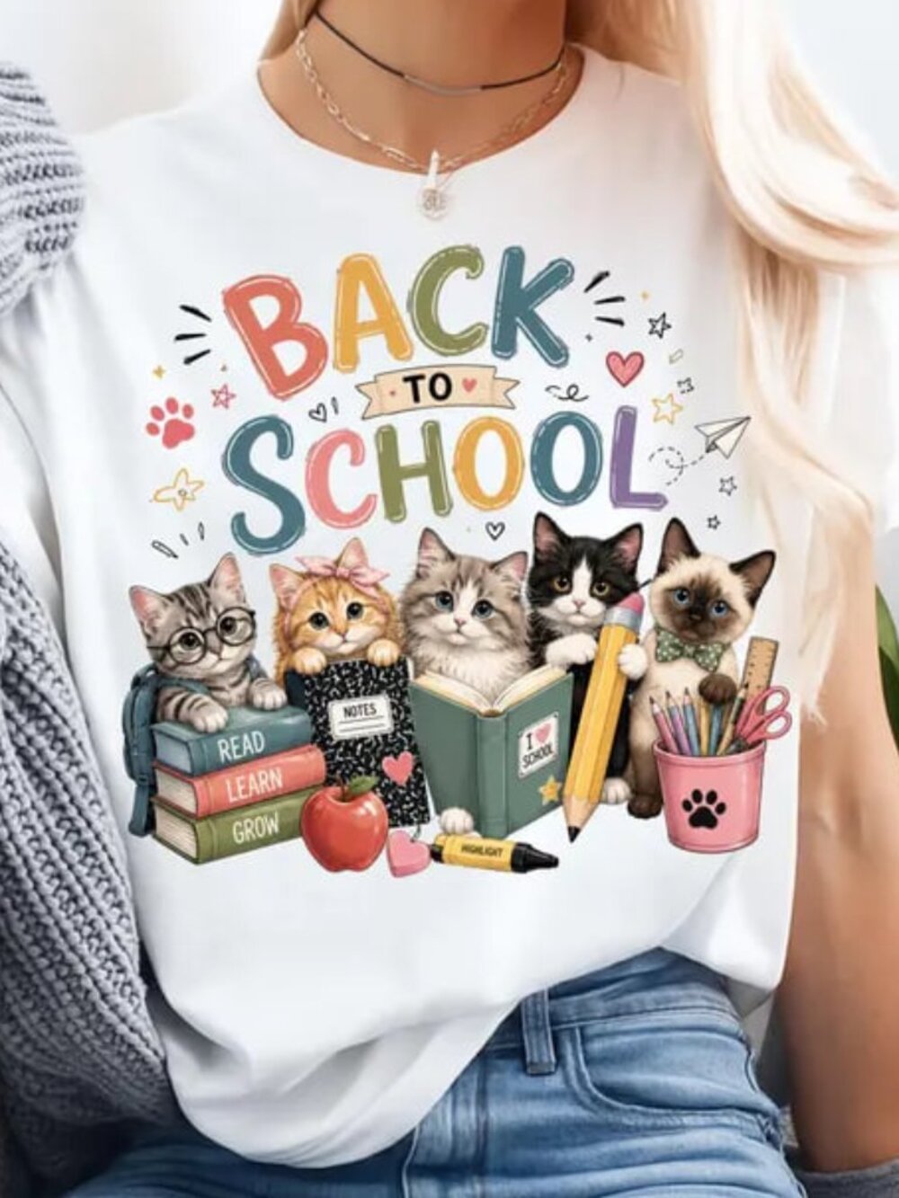 Back To School Cat Shirt, Cute Cat Tee, Cat Teacher Shirt Gift